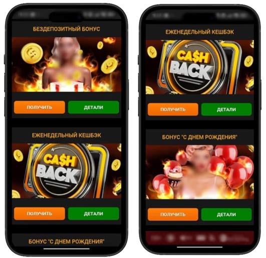 Бонусы в приложении